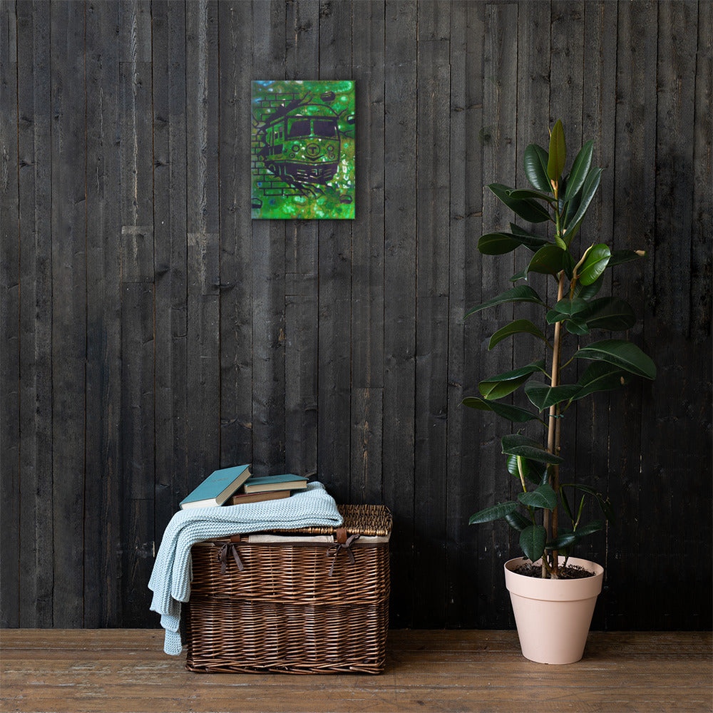 Green Line (Night) — canvas mockup
