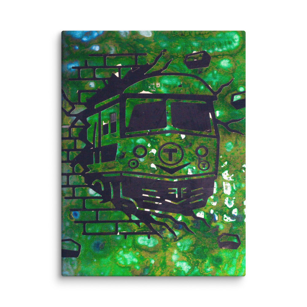 Green Line (Night) — canvas mockup