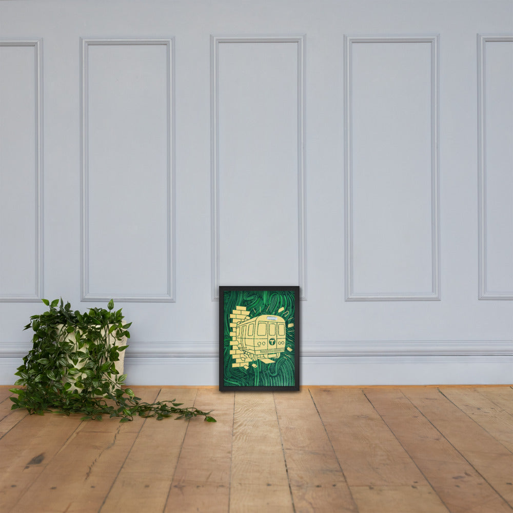 Green Line — framed poster mockup