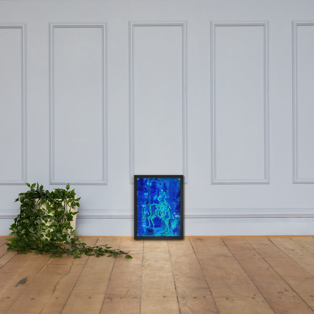 Vaquero Azul — framed poster mockup