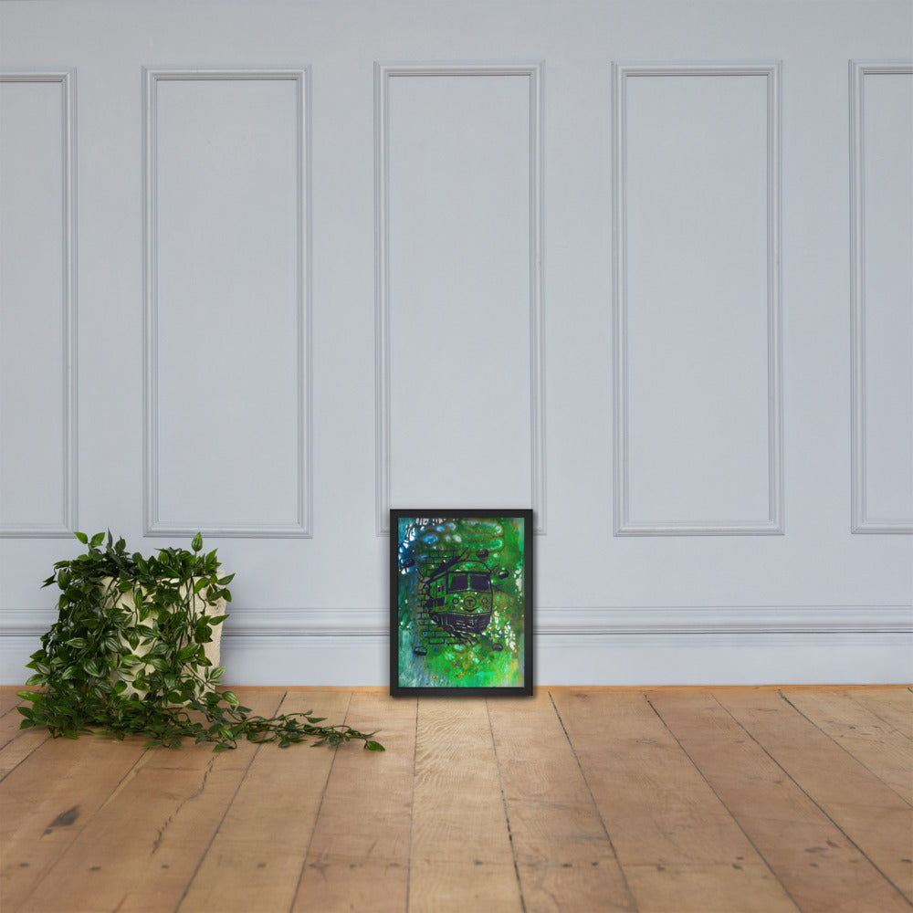Green Line (Night) — framed poster mockup