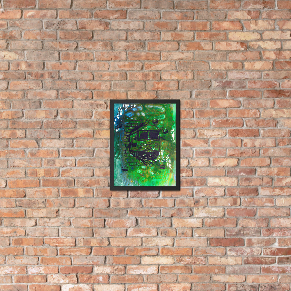 Green Line (Night) — framed poster mockup