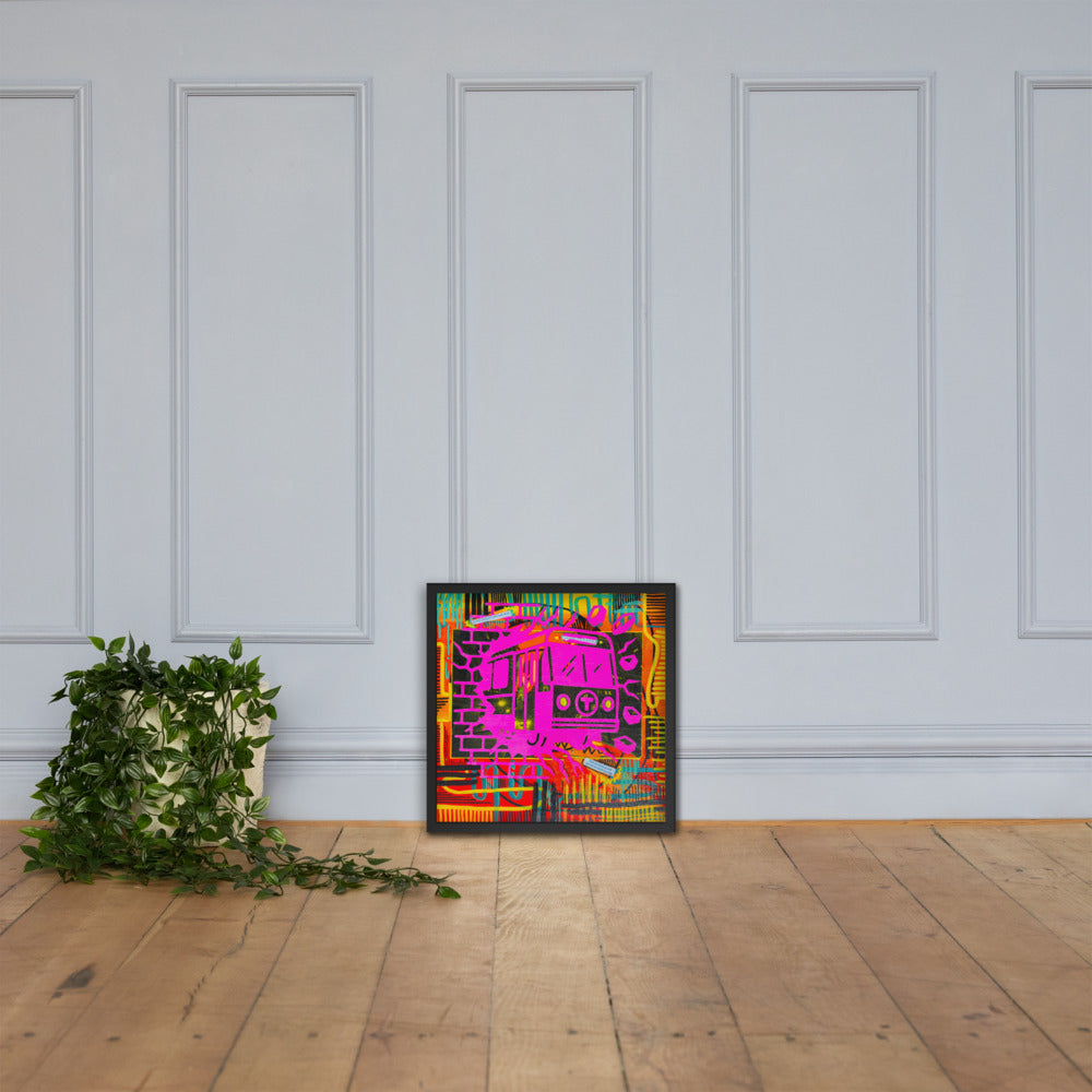 Pink Line — framed poster mockup