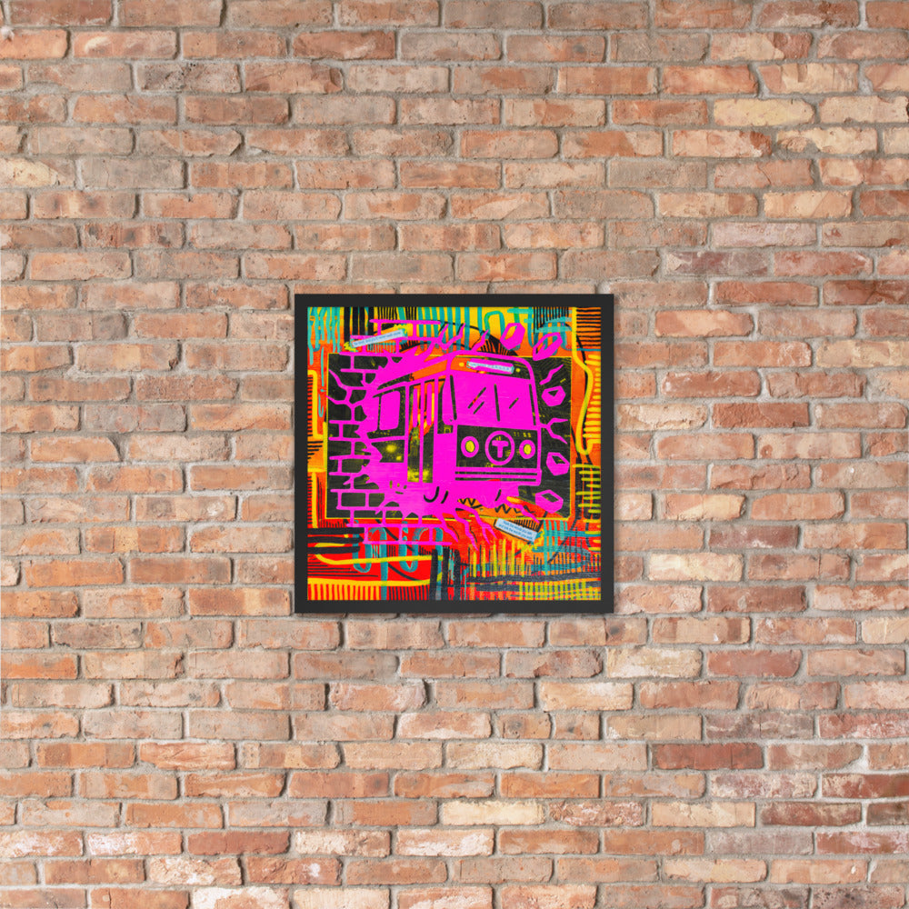 Pink Line — framed poster mockup