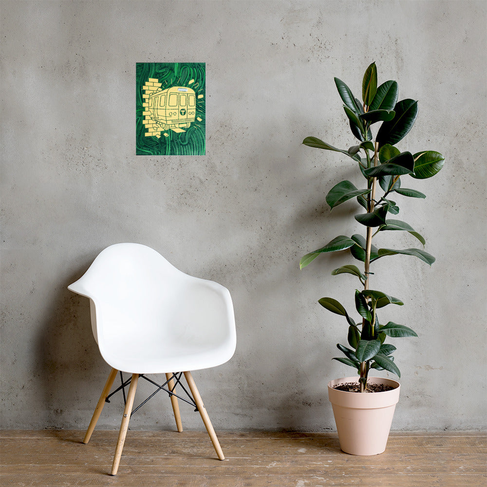 Green Line — poster mockup