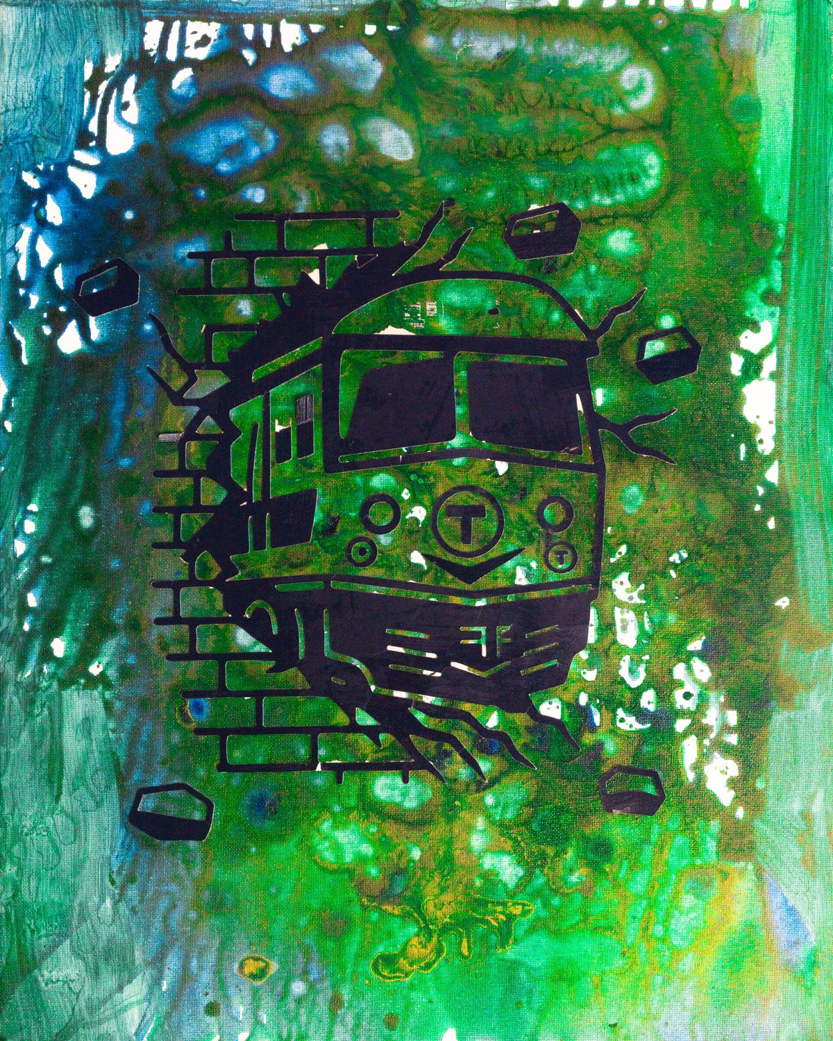 Green Line (Night) — painting by Gonz Veloz