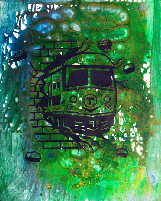 Green Line (Night) — painting by Gonz Veloz