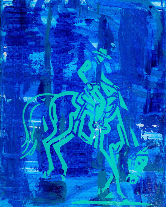 Vaquero Azul — painting by Gonz Veloz